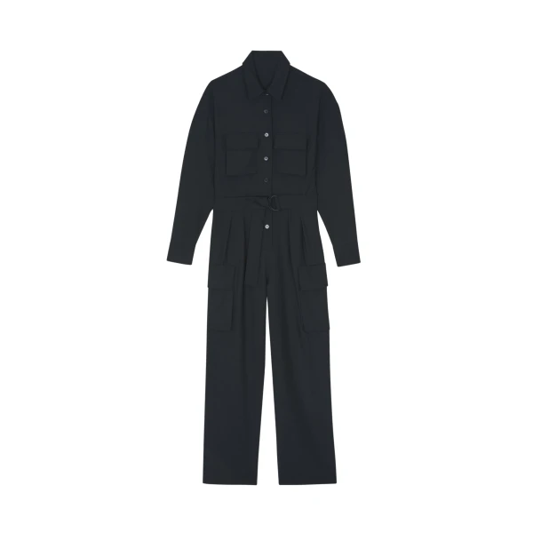 The Frankie Shop Suzie Jumpsuit - Black - Oversized Minimalist Jumpsuit in Black - Shop at Luxury Shoes 