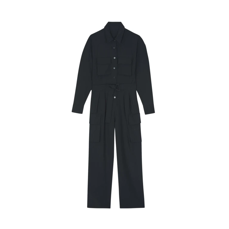 The Frankie Shop Suzie Jumpsuit - Black - Oversized Minimalist Jumpsuit in Black - Shop at Luxury Shoes 