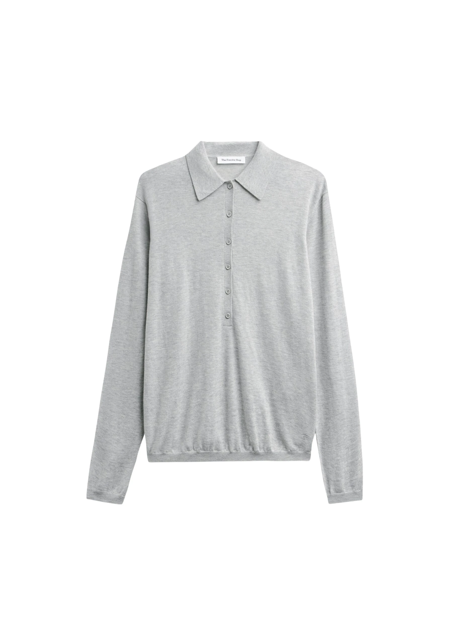 The-Frankie-Shop-Tala-Knit-V-Neck-Polo-Light-Grey-coveti-scaled16162_nobg The Frankie Shop Tala Knit V-Neck Polo - Light Grey - Oversized Minimalist Tops in Grey - Shop at Luxury Shoes