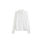 The Frankie Shop Tala Knit V-Neck Polo - White - Oversized Minimalist Tops in White - Shop at Luxury Shoes 