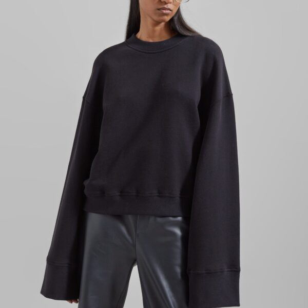 The Frankie Shop Talia Sweatshirt – Black Top, view 3