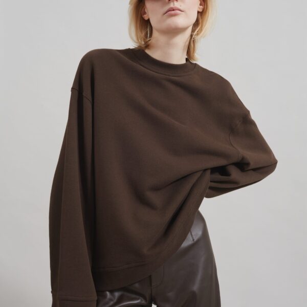 The Frankie Shop Talia Sweatshirt – Brown Top, view 3