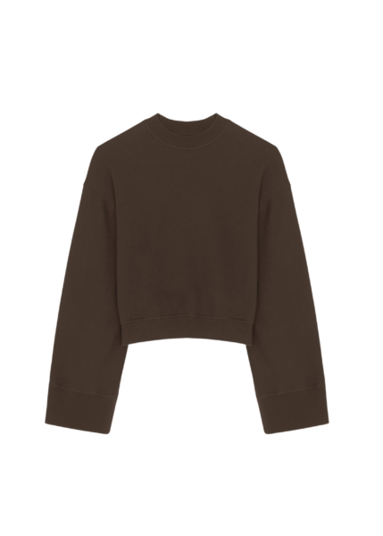 The Frankie Shop Talia Sweatshirt - Brown - Oversized Minimalist Tops in Beige - Shop at Luxury Shoes 