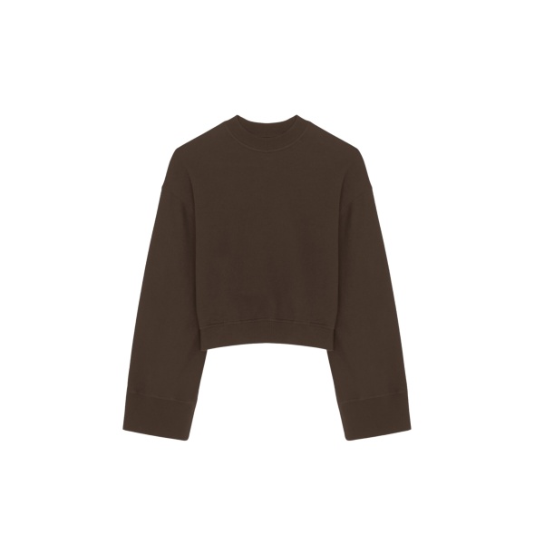 The Frankie Shop Talia Sweatshirt - Brown - Oversized Minimalist Tops in Beige - Shop at Luxury Shoes 