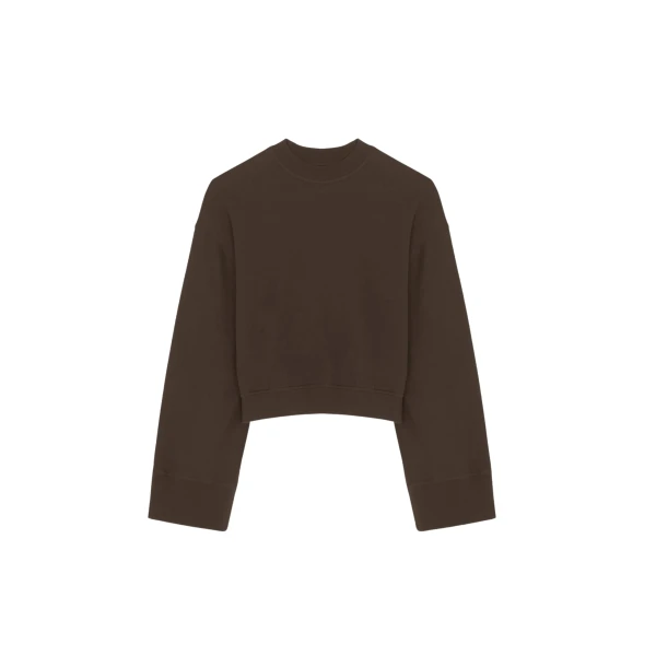 The Frankie Shop Talia Sweatshirt - Brown - Oversized Minimalist Tops in Beige - Shop at Luxury Shoes 