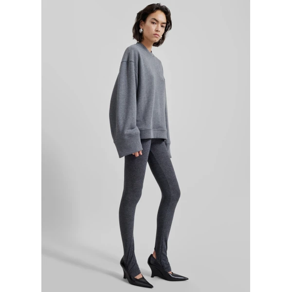 The Frankie Shop Talia Sweatshirt - Dark Grey - Oversized Minimalist Tops in Grey - Shop at Luxury Shoes 