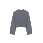 The Frankie Shop Talia Sweatshirt - Dark Grey - Oversized Minimalist Tops in Grey - Shop at Luxury Shoes 