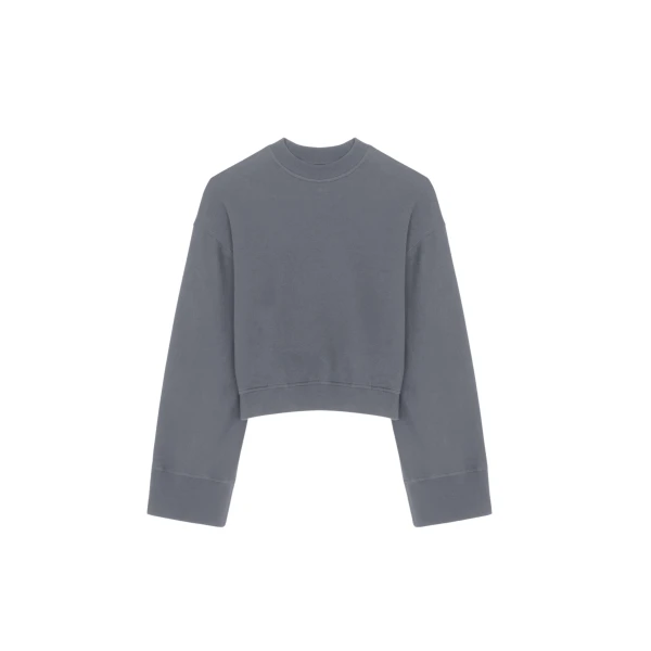 The Frankie Shop Talia Sweatshirt - Dark Grey - Oversized Minimalist Tops in Grey - Shop at Luxury Shoes 