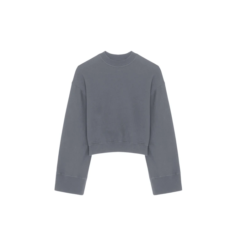 The Frankie Shop Talia Sweatshirt - Dark Grey - Oversized Minimalist Tops in Grey - Shop at Luxury Shoes 
