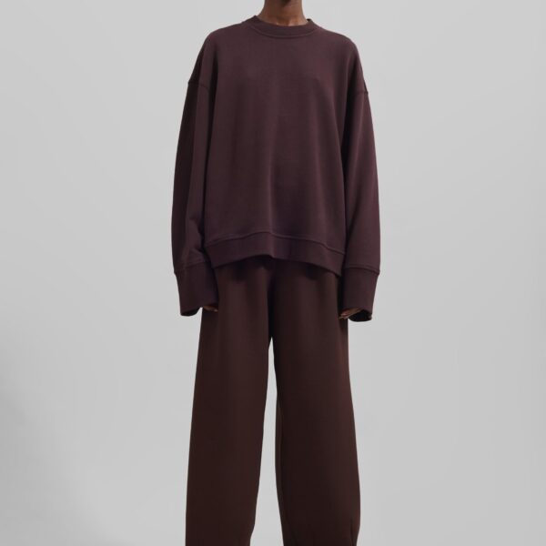 The Frankie Shop Talia Sweatshirt – Dark Plum Top, view 4