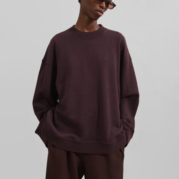 The Frankie Shop Talia Sweatshirt – Dark Plum Top, view 5