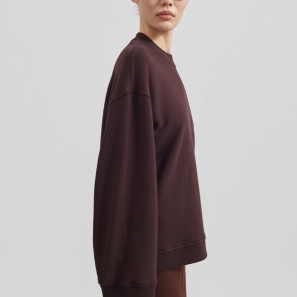 The Frankie Shop Talia Sweatshirt – Dark Plum Top, view 6