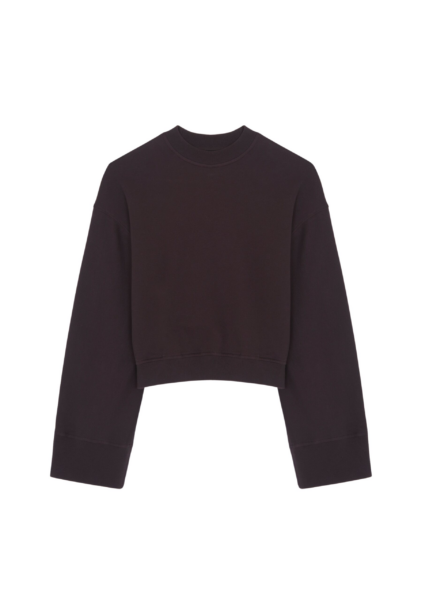 The Frankie Shop Talia Sweatshirt - Dark Plum - Oversized Minimalist Tops in Purple - Shop at Luxury Shoes 