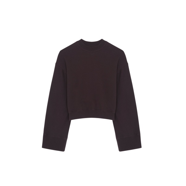 The Frankie Shop Talia Sweatshirt - Dark Plum - Oversized Minimalist Tops in Purple - Shop at Luxury Shoes 