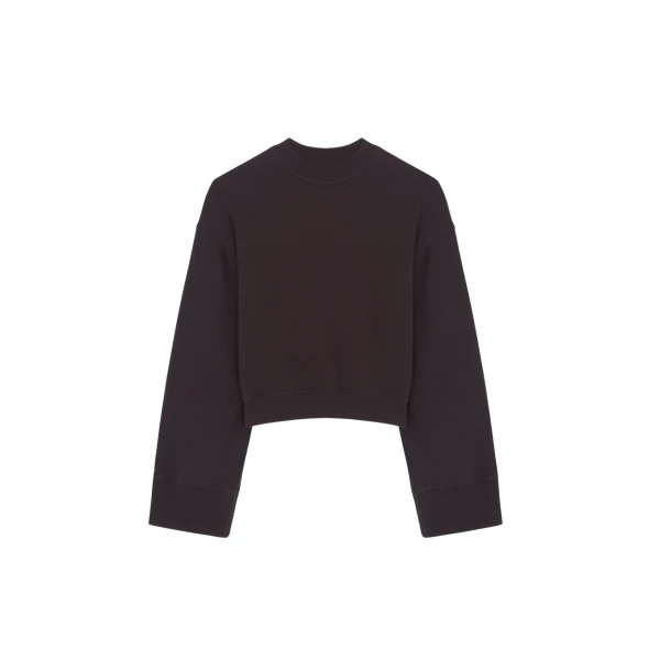 The Frankie Shop Talia Sweatshirt - Dark Plum - Oversized Minimalist Tops in Purple - Shop at Luxury Shoes 