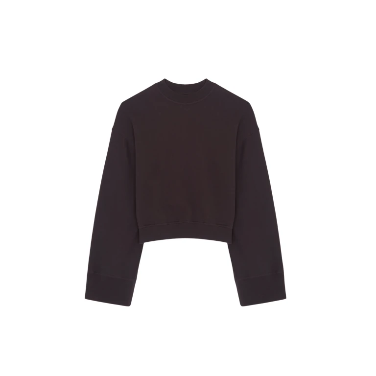 The Frankie Shop Talia Sweatshirt - Dark Plum - Oversized Minimalist Tops in Purple - Shop at Luxury Shoes 