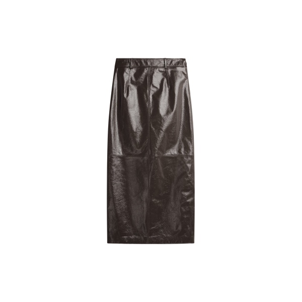 The Frankie Shop Taney Crackled Pencil Skirt - Brown - Oversized Minimalist Skirts in Beige - Shop at Luxury Shoes 