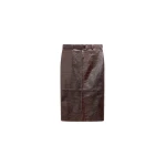 The Frankie Shop Taney Croc Leather Pencil Skirt - Dark Brown - Oversized Minimalist Skirts in Beige - Shop at Luxury Shoes 