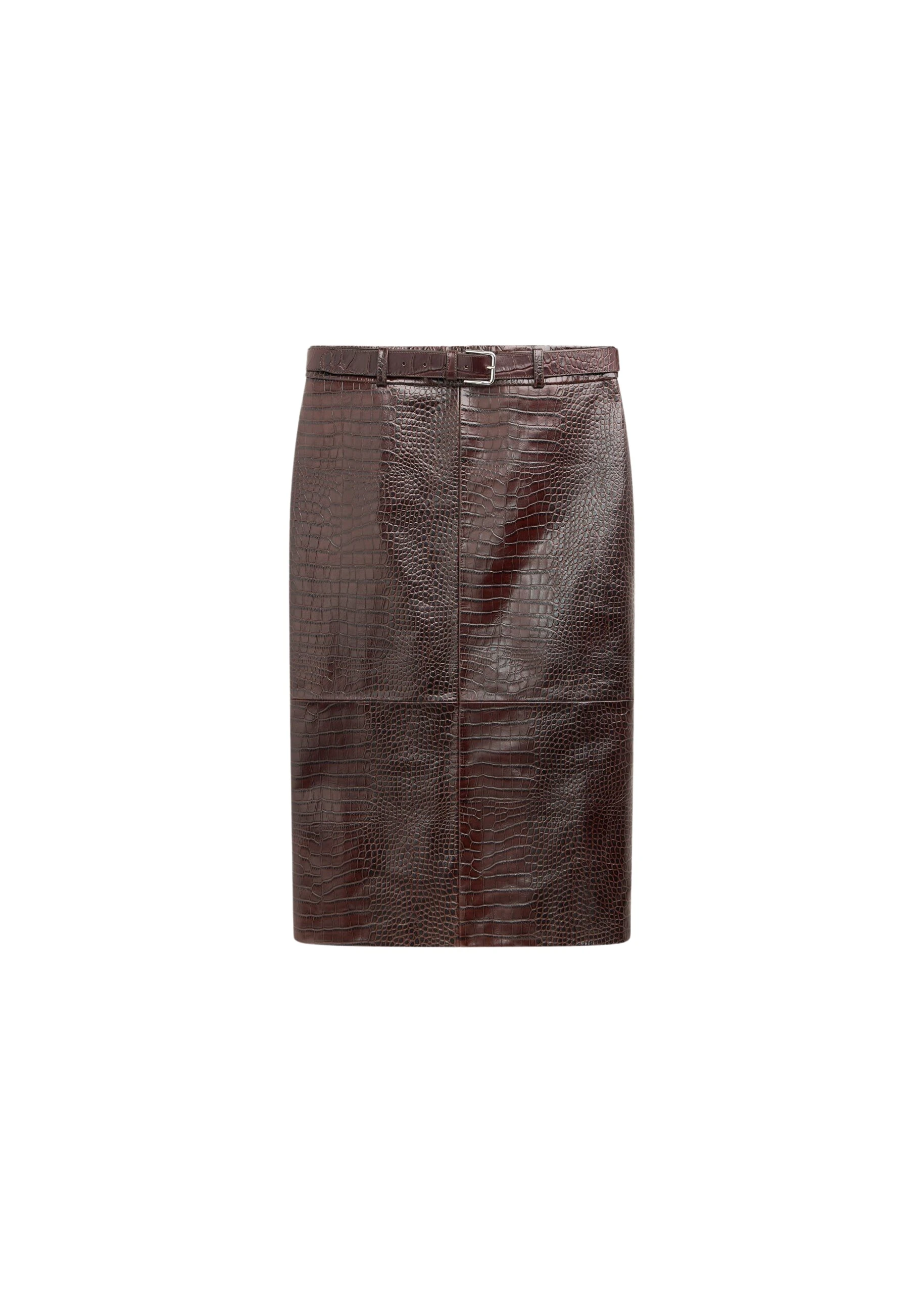 The-Frankie-Shop-Taney-Croc-Leather-Pencil-Skirt-Dark-Brown-coveti-scaled56490_nobg The Frankie Shop Taney Croc Leather Pencil Skirt - Dark Brown - Oversized Minimalist Skirts in Beige - Shop at Luxury Shoes