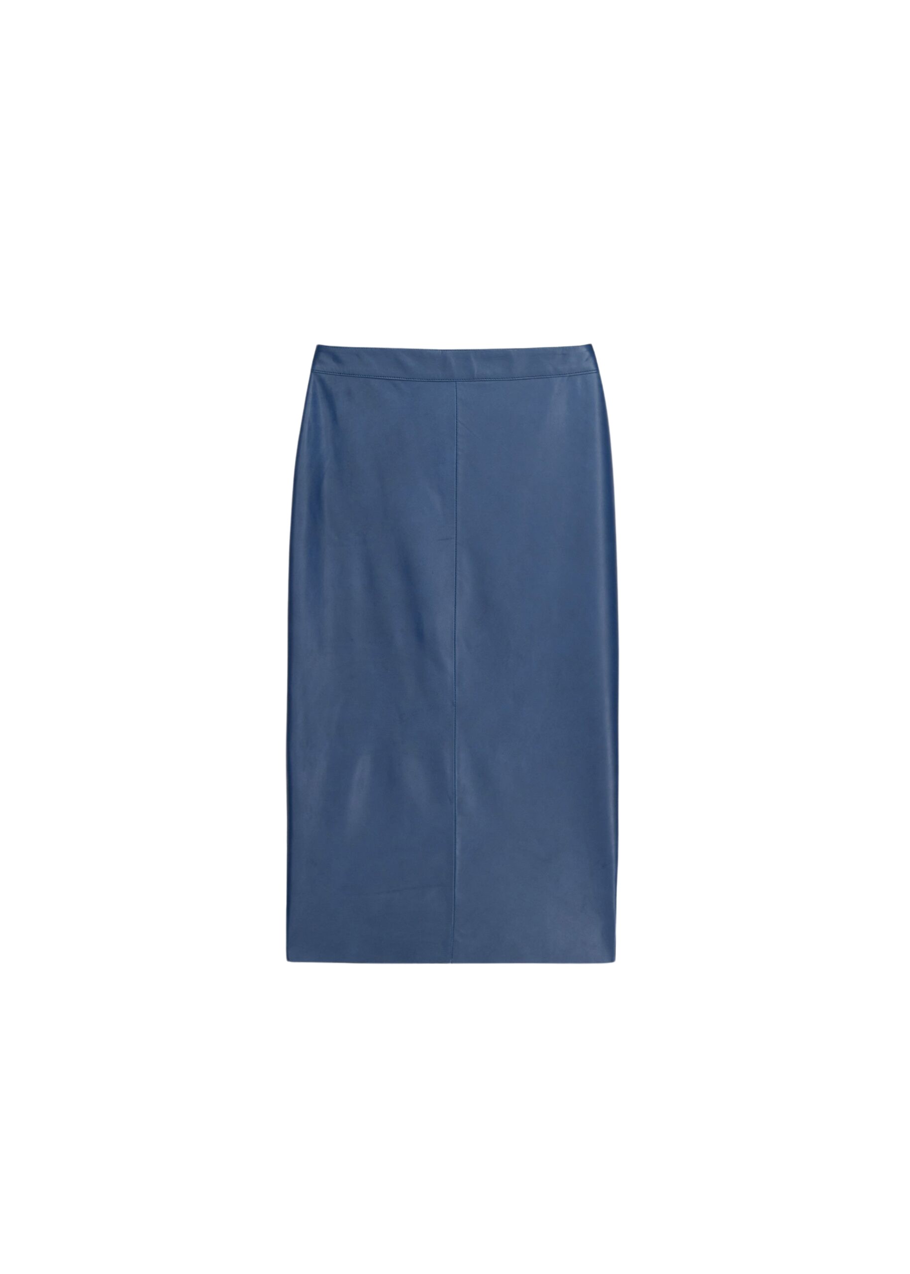 The Frankie Shop Taney Leather Midi Skirt - Cobalt - Oversized Minimalist Skirts in Blue - Shop at Luxury Shoes 
