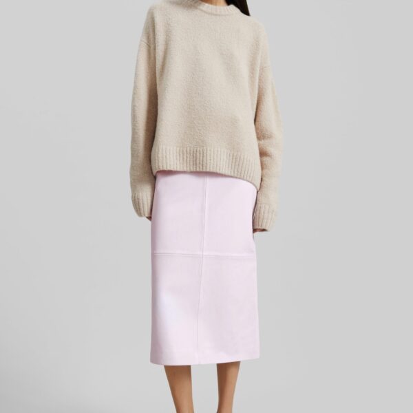 The Frankie Shop Taney Leather Pencil Skirt – Faded Pink, view 2