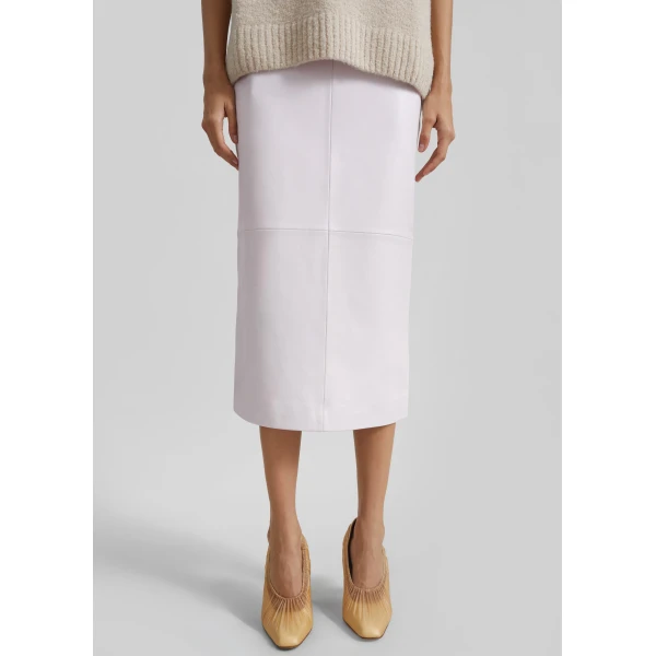 The Frankie Shop Taney Leather Pencil Skirt - Faded Pink - Oversized Minimalist Skirts in Pink - Shop at Luxury Shoes 