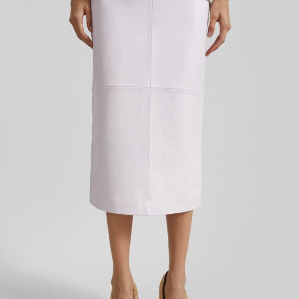 The Frankie Shop Taney Leather Pencil Skirt – Faded Pink, view 3