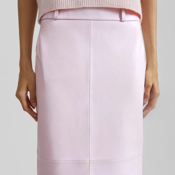 The Frankie Shop Taney Leather Pencil Skirt – Faded Pink, view 5