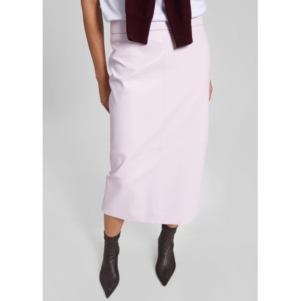 The Frankie Shop Taney Leather Pencil Skirt - Faded Pink - Oversized Minimalist Skirts in Pink - Shop at Luxury Shoes 