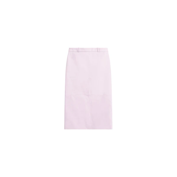 The Frankie Shop Taney Leather Pencil Skirt - Faded Pink - Oversized Minimalist Skirts in Pink - Shop at Luxury Shoes 