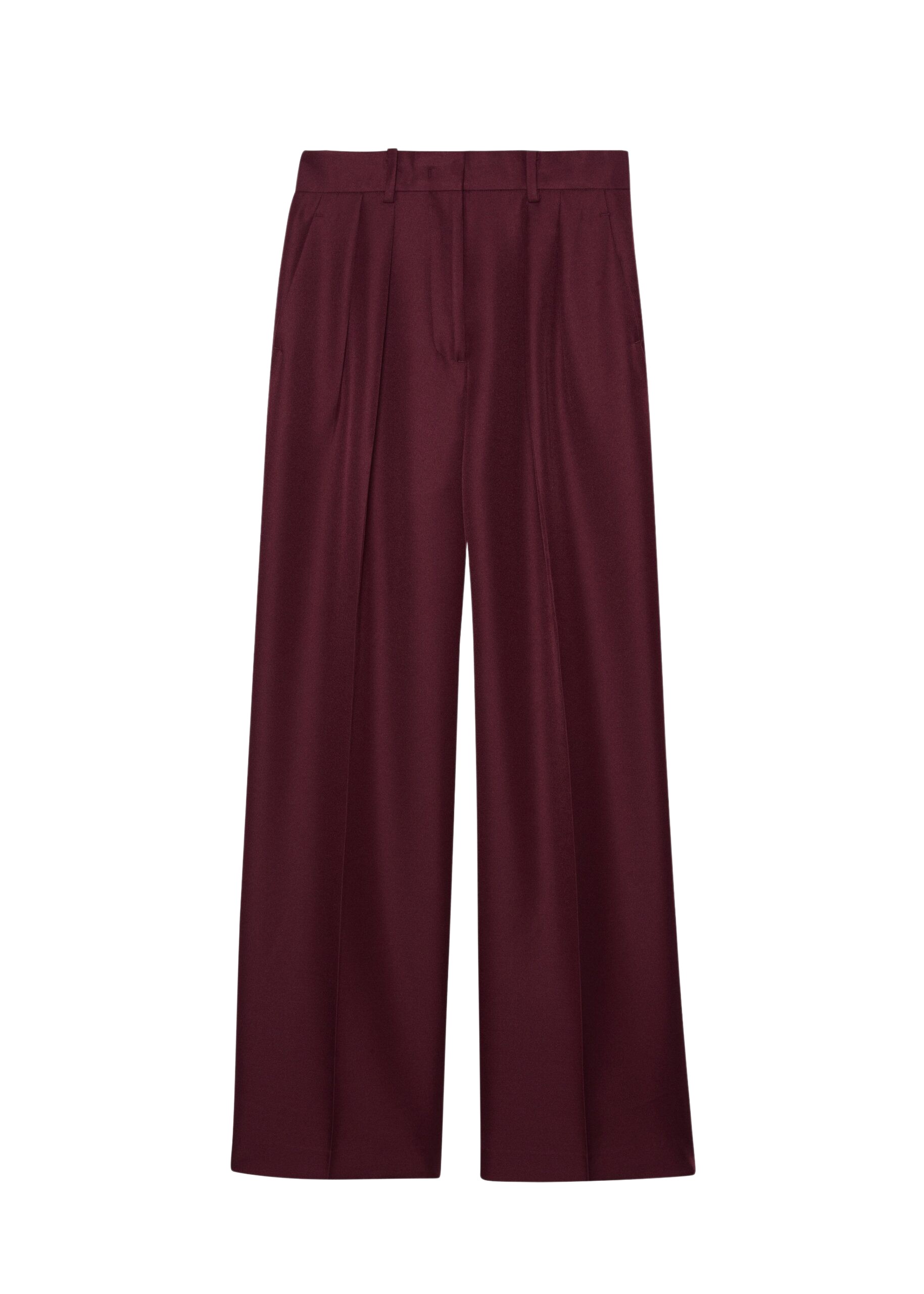 The Frankie Shop Tansy Pleated Trousers – Burgundy