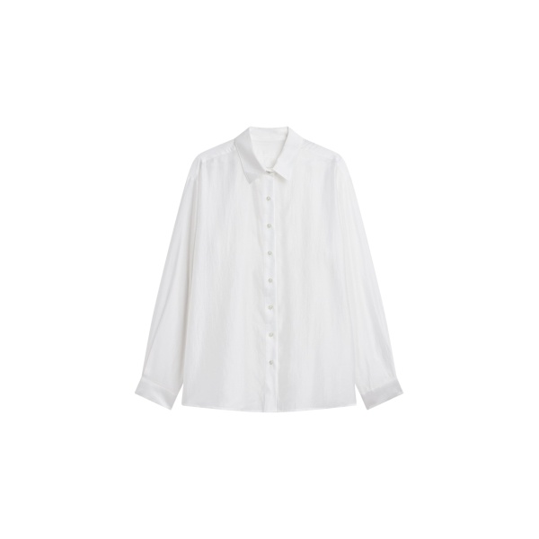 The Frankie Shop Tarra Tie-Front Sheer Shirt - White - Oversized Minimalist Tops in White - Shop at Luxury Shoes 