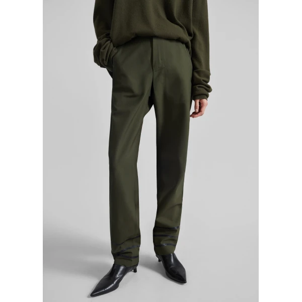 The Frankie Shop Technical Tailored Pants - Green - Oversized Minimalist Pants in Green - Shop at Luxury Shoes 