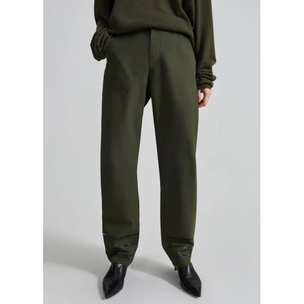 The Frankie Shop Technical Tailored Pants - Green - Oversized Minimalist Pants in Green - Shop at Luxury Shoes 
