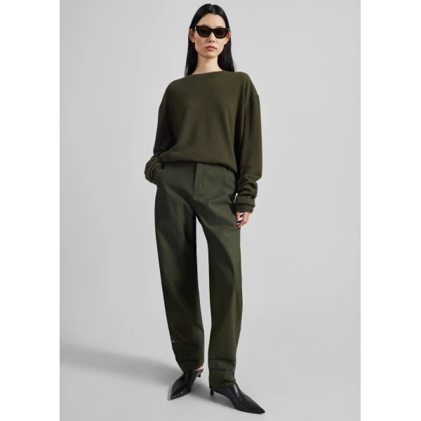 The Frankie Shop Technical Tailored Pants - Green - Oversized Minimalist Pants in Green - Shop at Luxury Shoes 