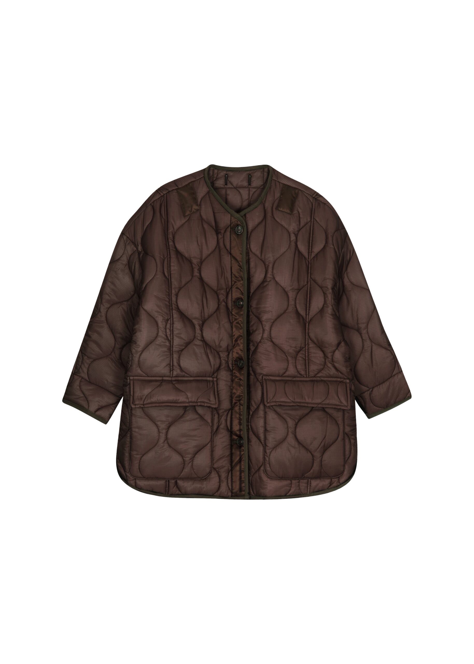 The Frankie Shop Teddy Quilted Jacket – Brown