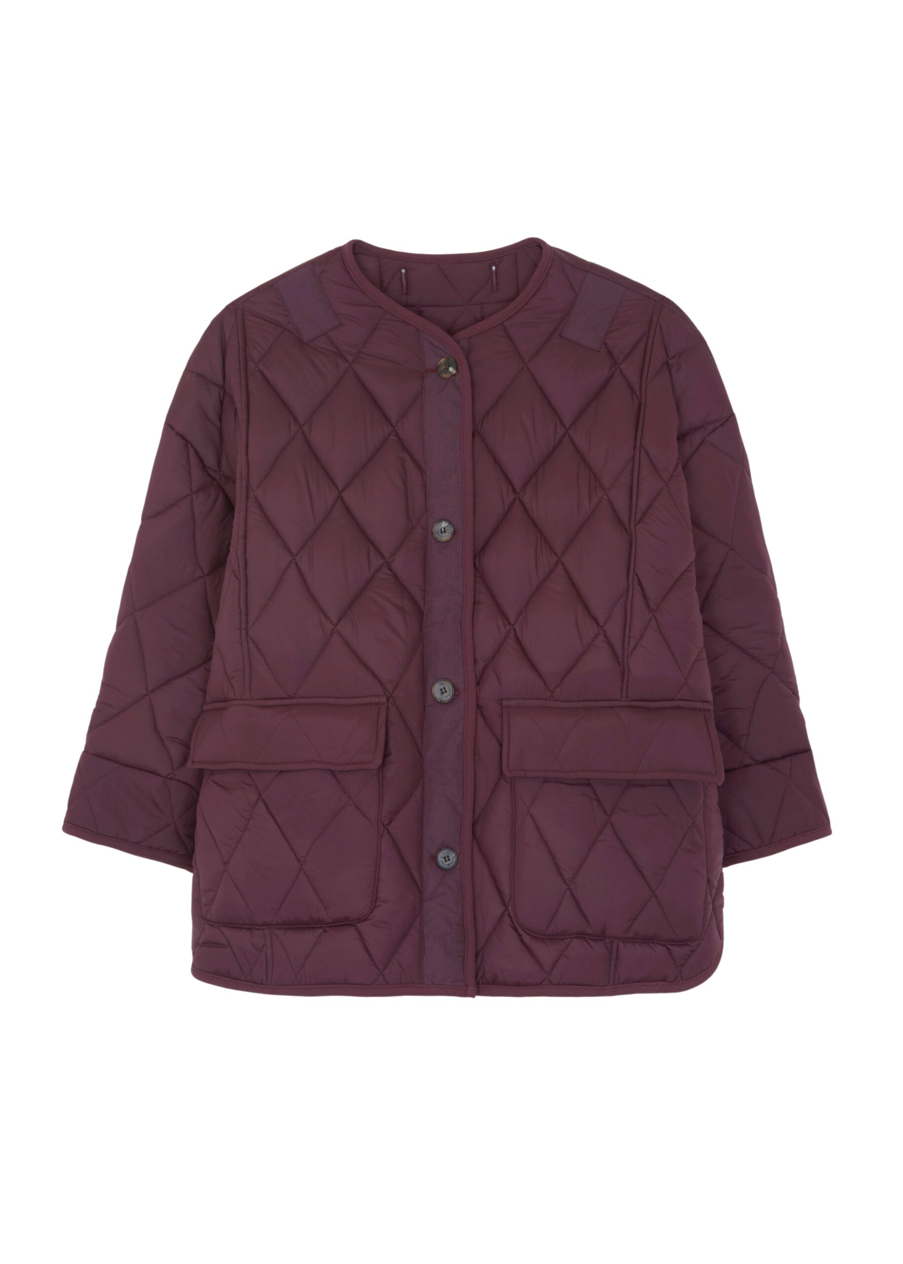 The Frankie Shop Teddy Quilted Jacket – Burgundy