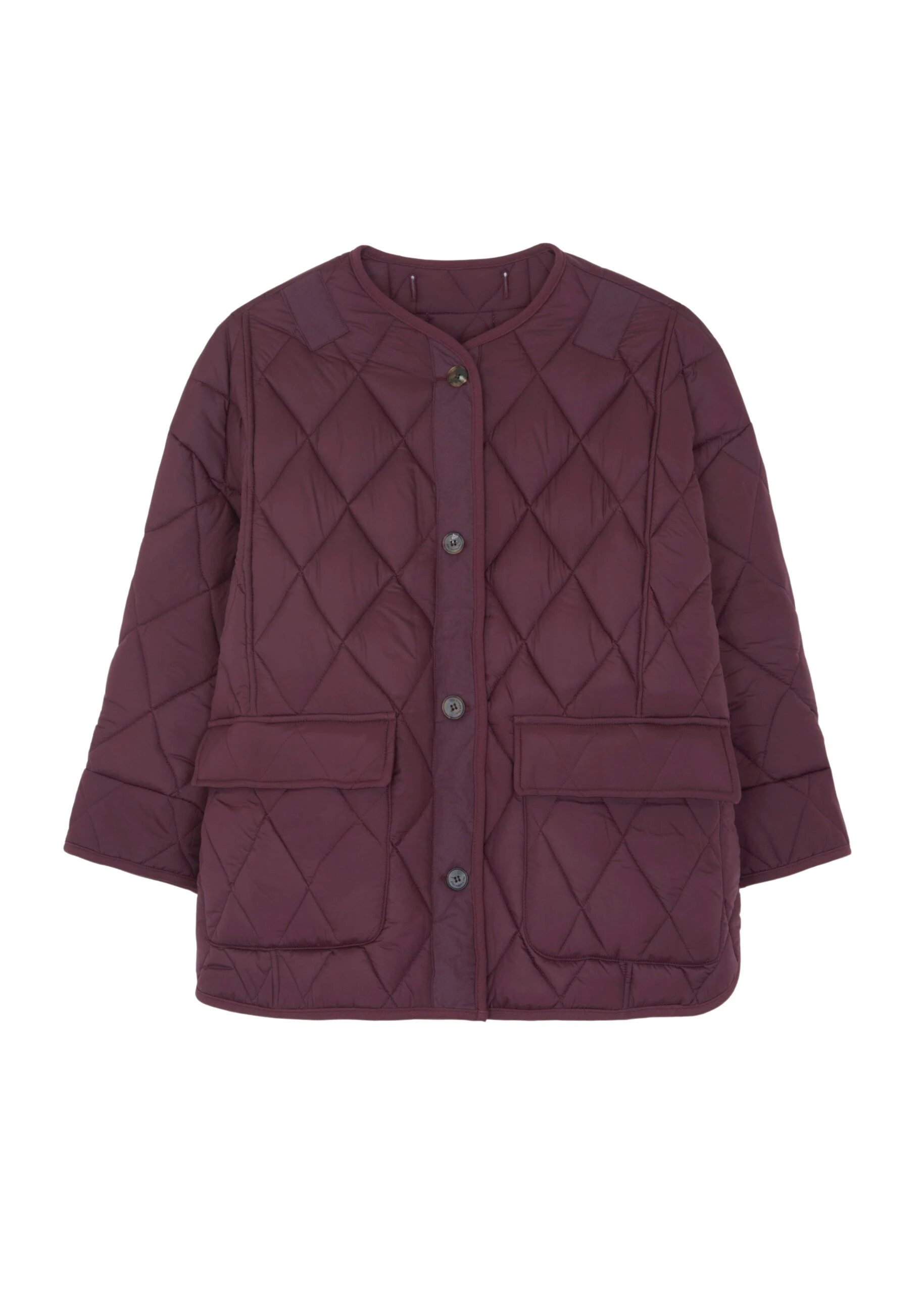 The Frankie Shop Teddy Quilted Jacket – Burgundy