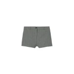 The Frankie Shop Tenby Striped Hot Pants - Grey Melange - Oversized Minimalist Shorts in Grey - Shop at Luxury Shoes 