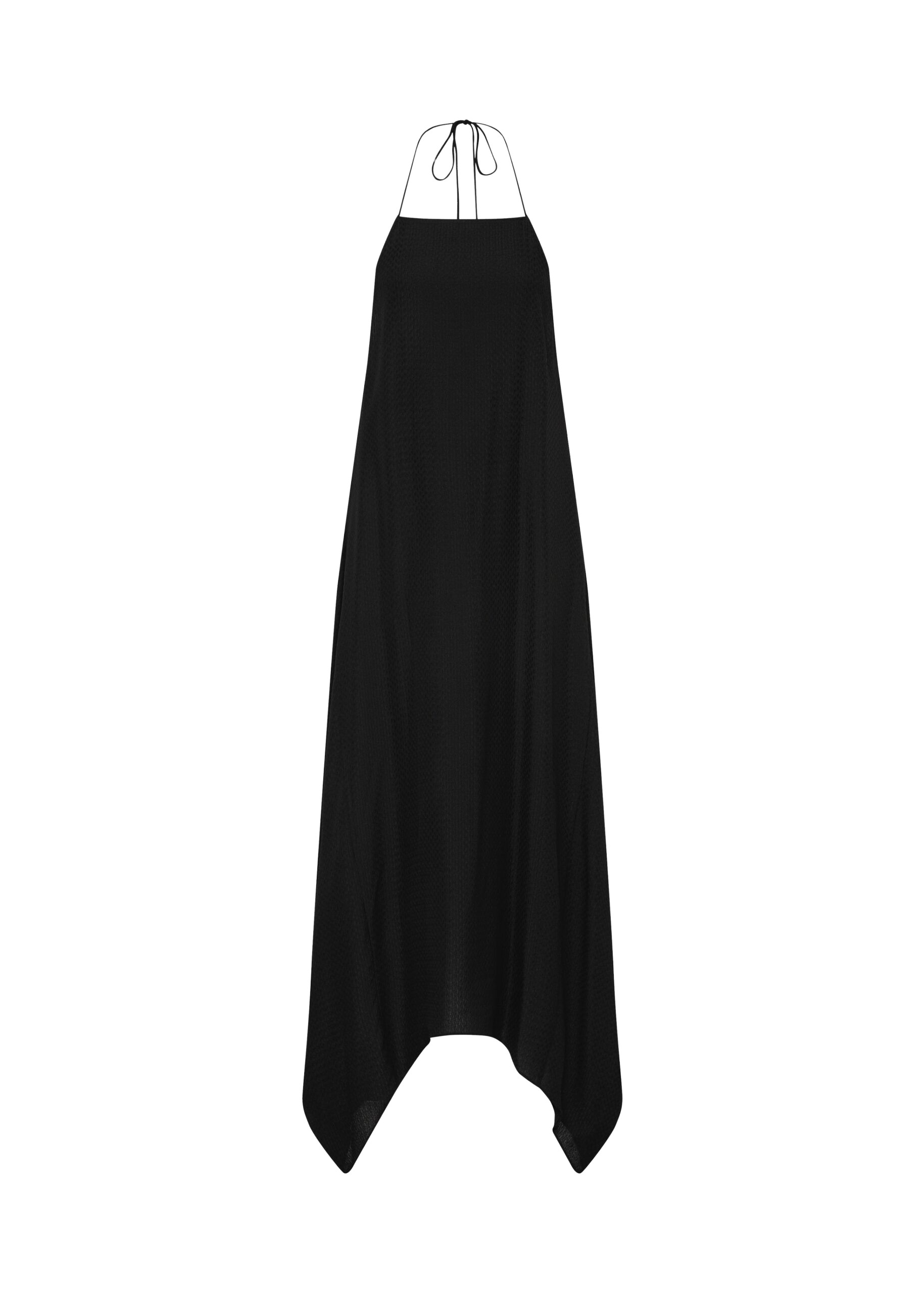 The Frankie Shop Textured Weave Halter Dress - Black - Oversized Minimalist Dresses in Black - Shop at Luxury Shoes 