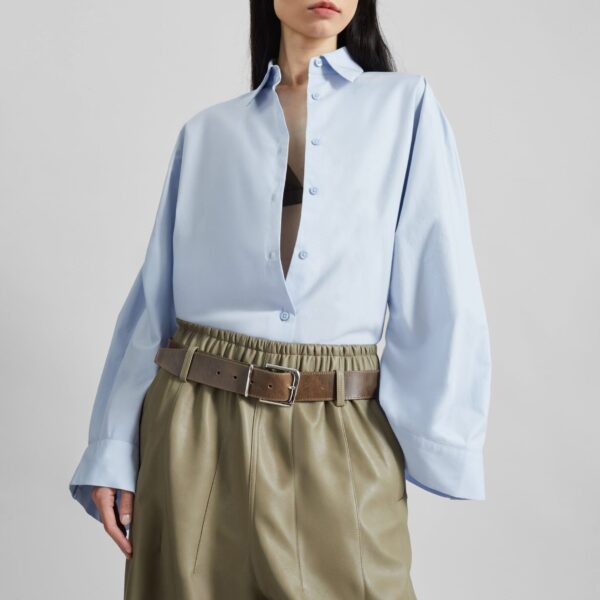 The Frankie Shop Tila Wide Sleeve Shirt – Light Blue, view 6