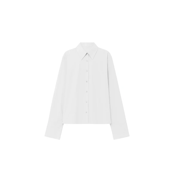 The Frankie Shop Tila Wide Sleeve Shirt - White - Oversized Minimalist Tops in White - Shop at Luxury Shoes 
