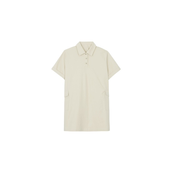 The Frankie Shop Tilba Polo Mini Dress - Beige - Oversized Minimalist Dresses in Beige - Shop at Luxury Shoes 
