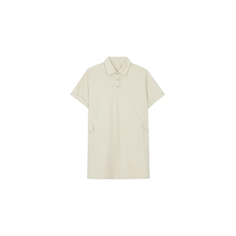 The Frankie Shop Tilba Polo Mini Dress - Beige - Oversized Minimalist Dresses in Beige - Shop at Luxury Shoes 