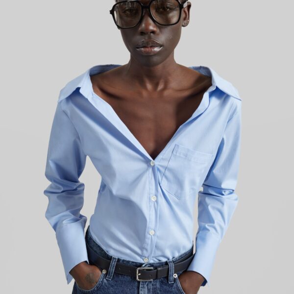The Frankie Shop Tiona Fitted Shirt – Light Blue, view 2