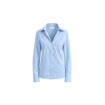 The Frankie Shop Tiona Fitted Shirt - Light Blue - Oversized Minimalist Tops in Blue - Shop at Luxury Shoes 