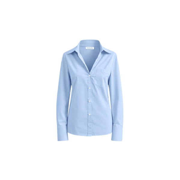 The Frankie Shop Tiona Fitted Shirt - Light Blue - Oversized Minimalist Tops in Blue - Shop at Luxury Shoes 