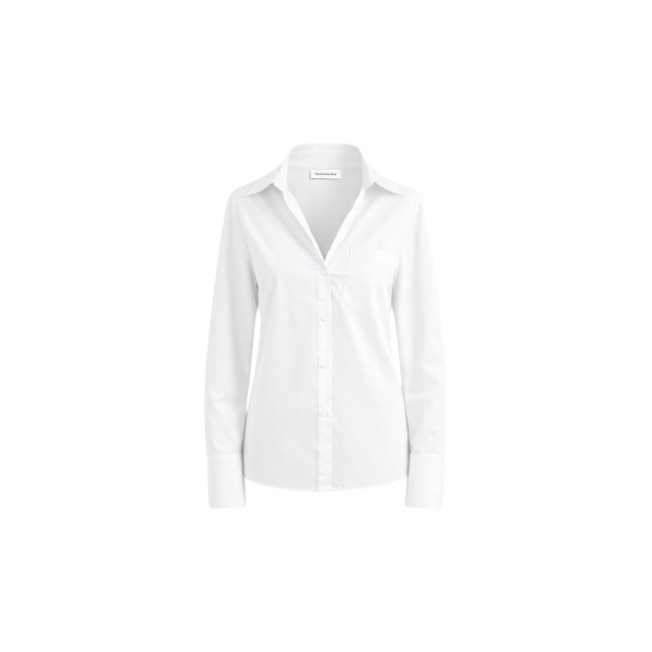 The Frankie Shop Tiona Fitted Shirt - White - Oversized Minimalist Tops in White - Shop at Luxury Shoes 