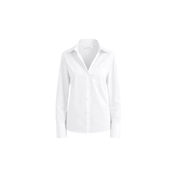The Frankie Shop Tiona Fitted Shirt - White - Oversized Minimalist Tops in White - Shop at Luxury Shoes 