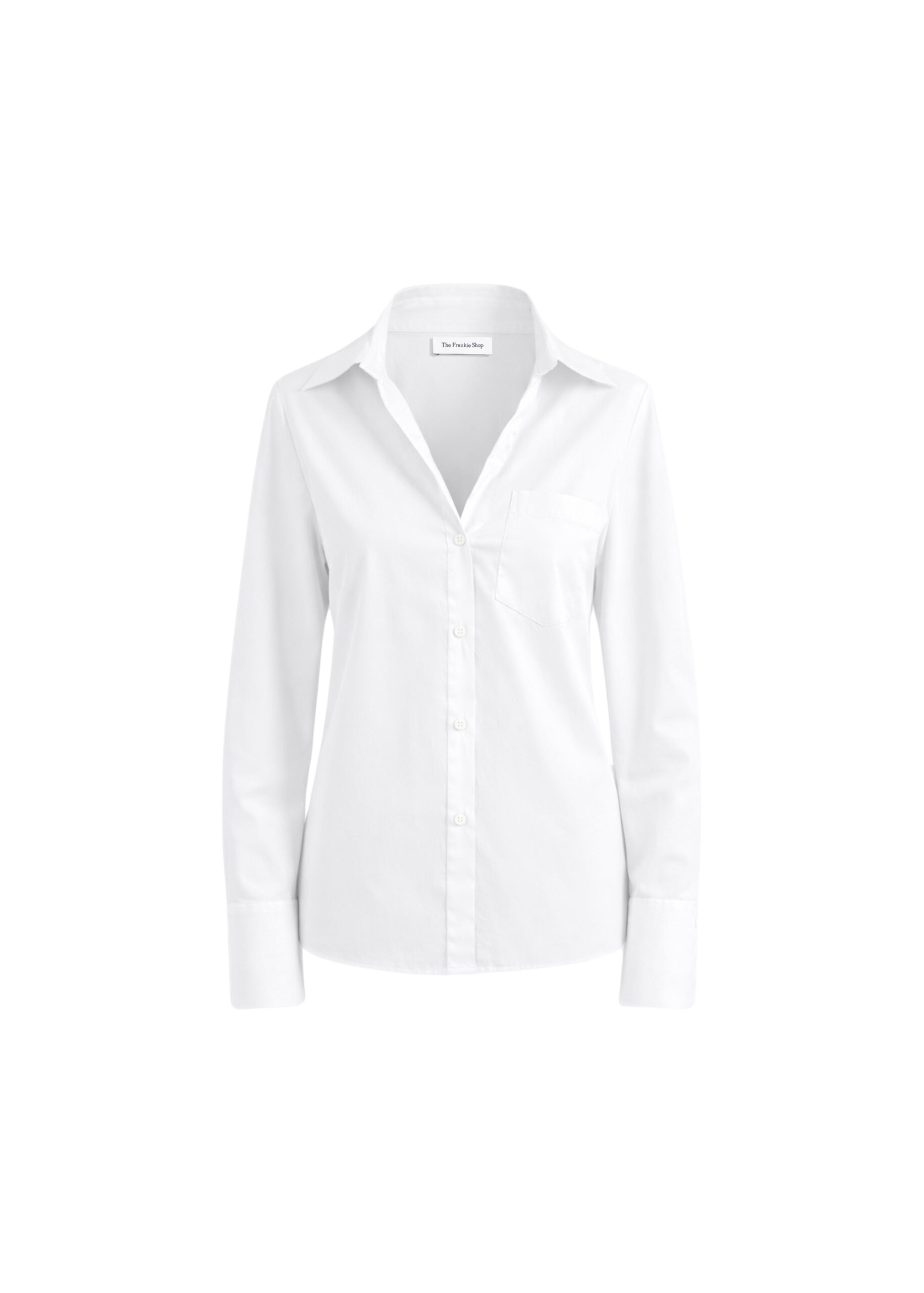 The Frankie Shop Tiona Fitted Shirt - White - Oversized Minimalist Tops in White - Shop at Luxury Shoes 
